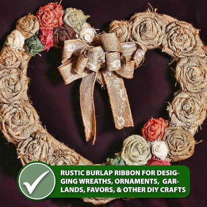 Mandala Crafts Gray Burlap Ribbon 1.5 Inches Wide Jute Ribbons - Image 8