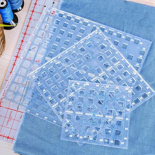 Square Quilting Ruler Set | 3 Square Quilting Rulers | 12.5x12.5, 6.5x6.5 - Image 2