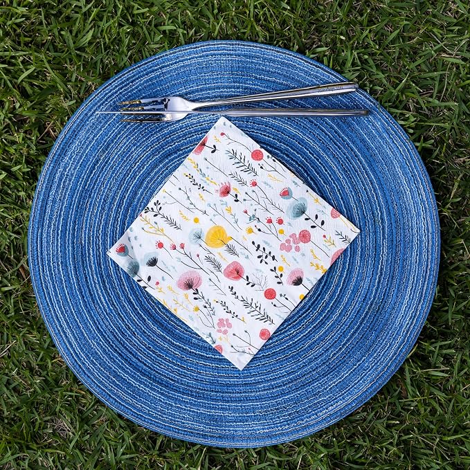 20 pcs Premium Designer Paper Napkins, 3-Ply 6.5x6.5-inches Disposable - Image 4