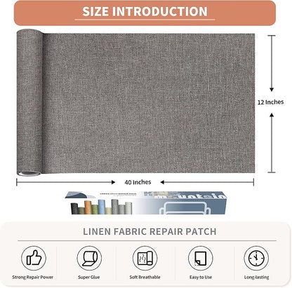 KING MOUNTAIN Fine Linen Repair Patches, Self-Adhesive Linen Fabric Patches - Image 2