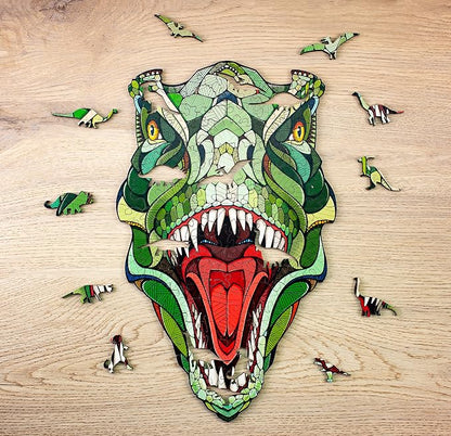 EWA Home Décor – T-Rex Small 80 Pieces – Wooden Jigsaw Puzzle by EWAEcoWoodArt