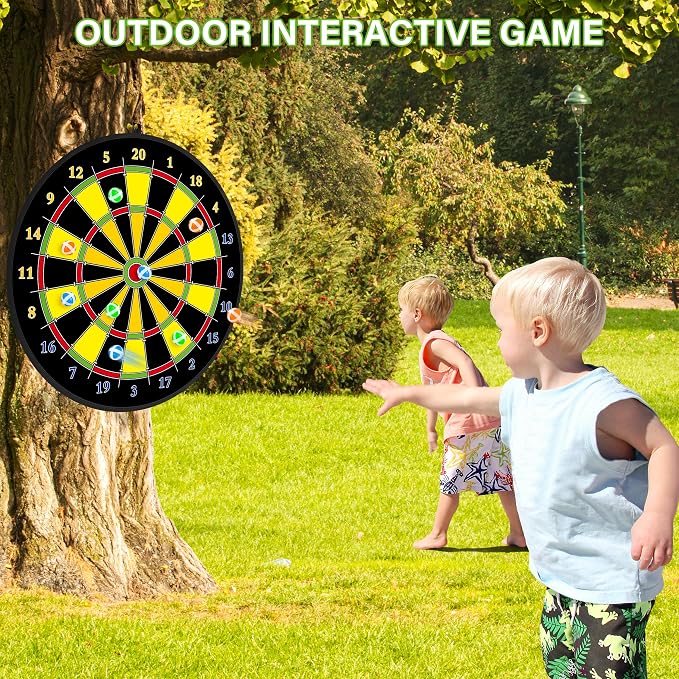 Large Dart Board for Kids, Kids Double-Sided Dart Board - Image 6
