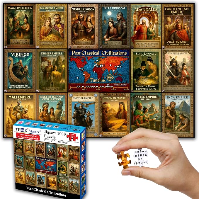 Think2Master Colorful Post Classical Civilization 1000 Pieces Large Format - Image 7