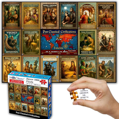 Think2Master Colorful Post Classical Civilization 1000 Pieces Large Format by Think2Master