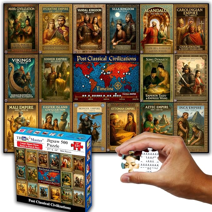 Think2Master Colorful Post Classical Civilization 500 Pieces Large Format - Image 7