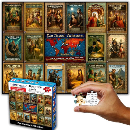 Think2Master Colorful Post Classical Civilization 500 Pieces Large Format by Think2Master