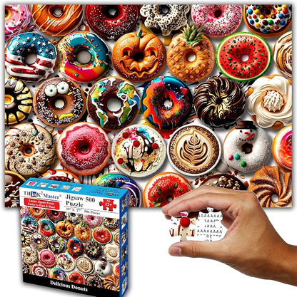 Think2Master Donuts 500 Pieces Jigsaw Puzzle. Perfect White Elephant Gag Gift. - Image 7