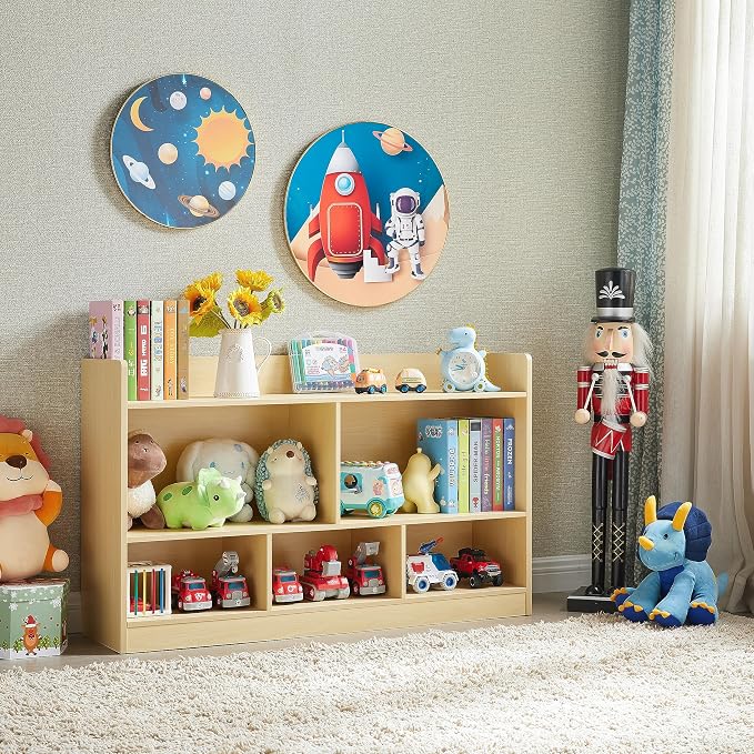 Kids Toy Storage Organizer, 5-Section Bookshelf - Image 2