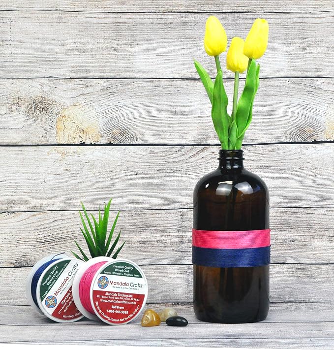 Mandala Crafts 0.5mm 109 Yards Taupe Cotton Waxed Cord - Image 4