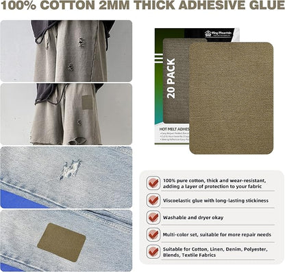 KING MOUNTAIN Iron-on Repair Patch 20 Pcs Pack, 5 Shades of Clothing Repair and - Image 3