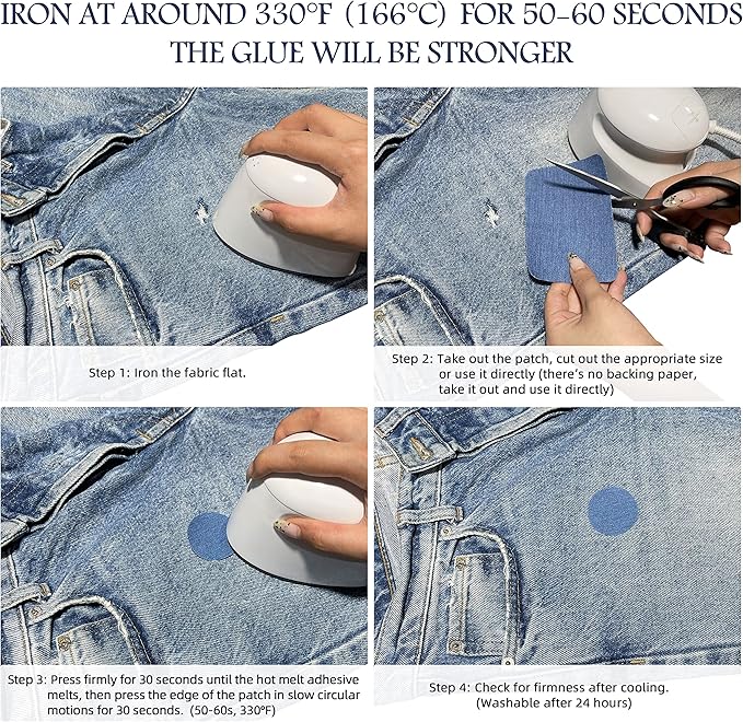 KING MOUNTAIN Iron-on Repair Patch, Jeans and Clothing Repair and Decoration Kit - Image 5