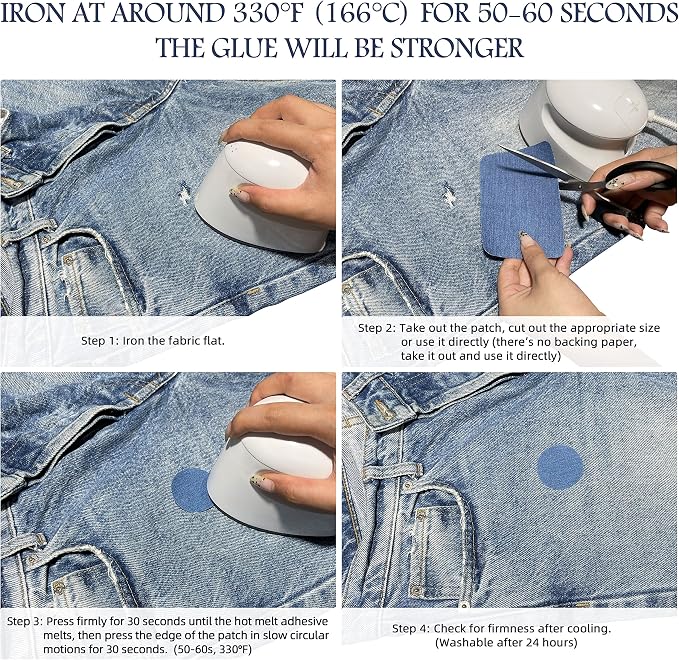 KING MOUNTAIN Iron-on Repair Patch, Jeans and Clothing Repair and Decoration Kit - Image 5