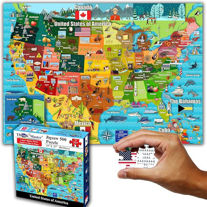 Think2Master Colorful United States Map 500 Pieces Large Format Jigsaw Puzzle - Image 7