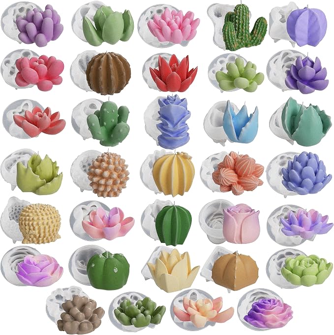 34-Piece Succulent & Resin Mold Set by EVERELAMSiliconeMolds