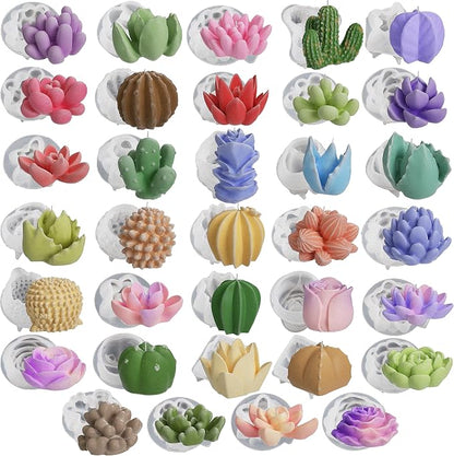 34-Piece Succulent & Resin Mold Set by EVERELAMSiliconeMolds