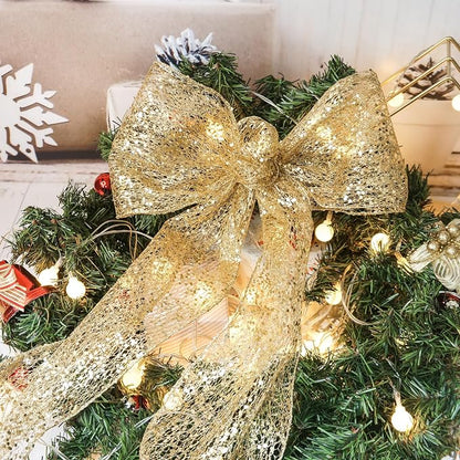 CT CRAFT LLC Sparkling Glitter Mesh Wired Ribbon 6" x 10 Yards Gold - Image 6