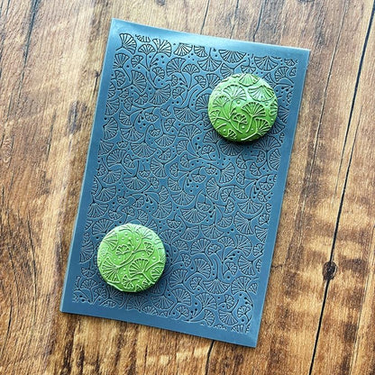 Arbuya Ginkgo Leaves Polymer Clay Texture Mat -Autumn Leaves Texture Sheet - Image 2