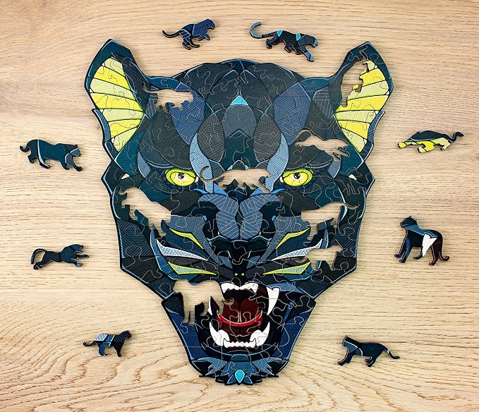 EWA Home Décor – Panther Small 80 Pieces – Wooden Jigsaw Puzzle by EWAEcoWoodArt