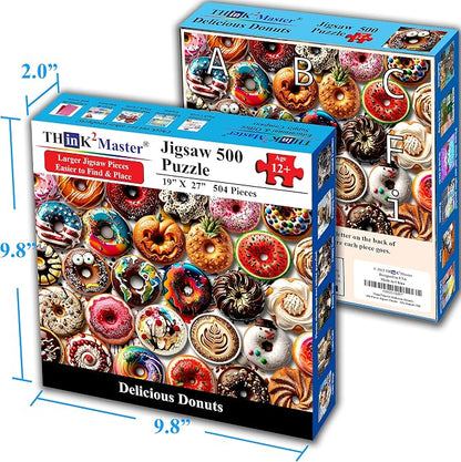 Think2Master Donuts 500 Pieces Jigsaw Puzzle. Perfect White Elephant Gag Gift. - Image 6