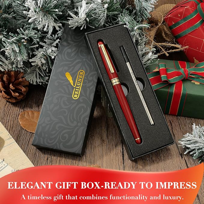 BEILUNER Luxury Personalized Wood Ballpoint Pen Writing Set, Rosewood-Elegant - Image 5