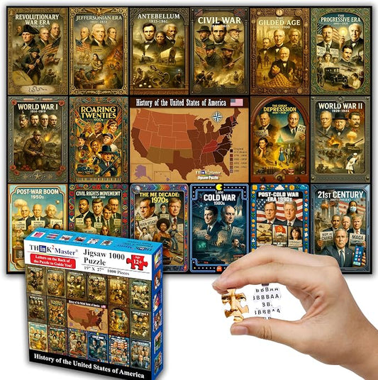 Think2Master History of The United States 1000 Pieces Large Format Jigsaw by Think2Master