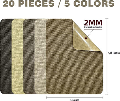 KING MOUNTAIN Iron-on Repair Patch 20 Pcs Pack, 5 Shades of Clothing Repair and - Image 2
