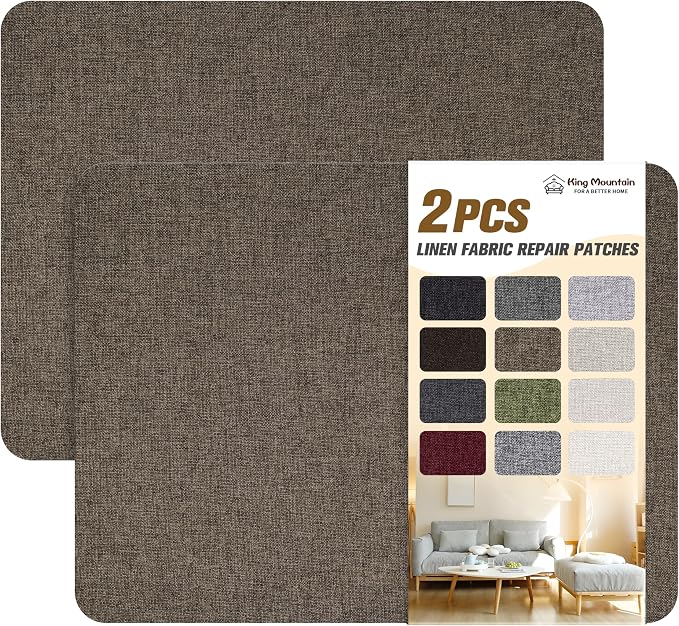 KING MOUNTAIN Fine Linen Repair Patches, Self-Adhesive Linen Fabric Patches by ForABetterHomeLife