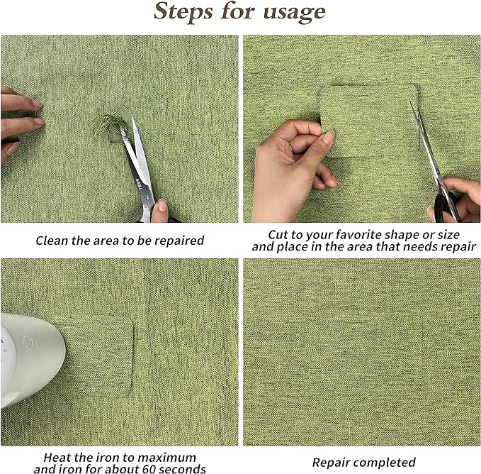 King Mountain Premium Linen Fabric Iron-on Repair Patch, Inside&Outside Fabric - Image 6