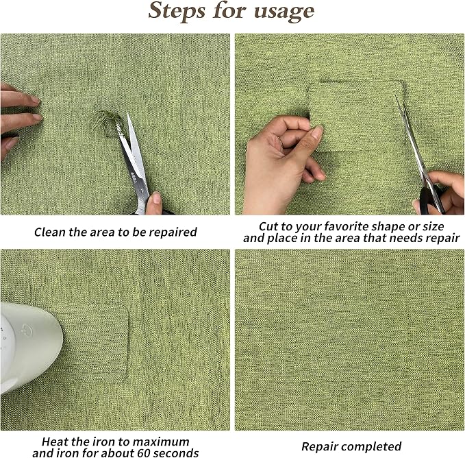 King Mountain Premium Linen Fabric Iron-on Repair Patch, Inside&Outside Fabric - Image 6